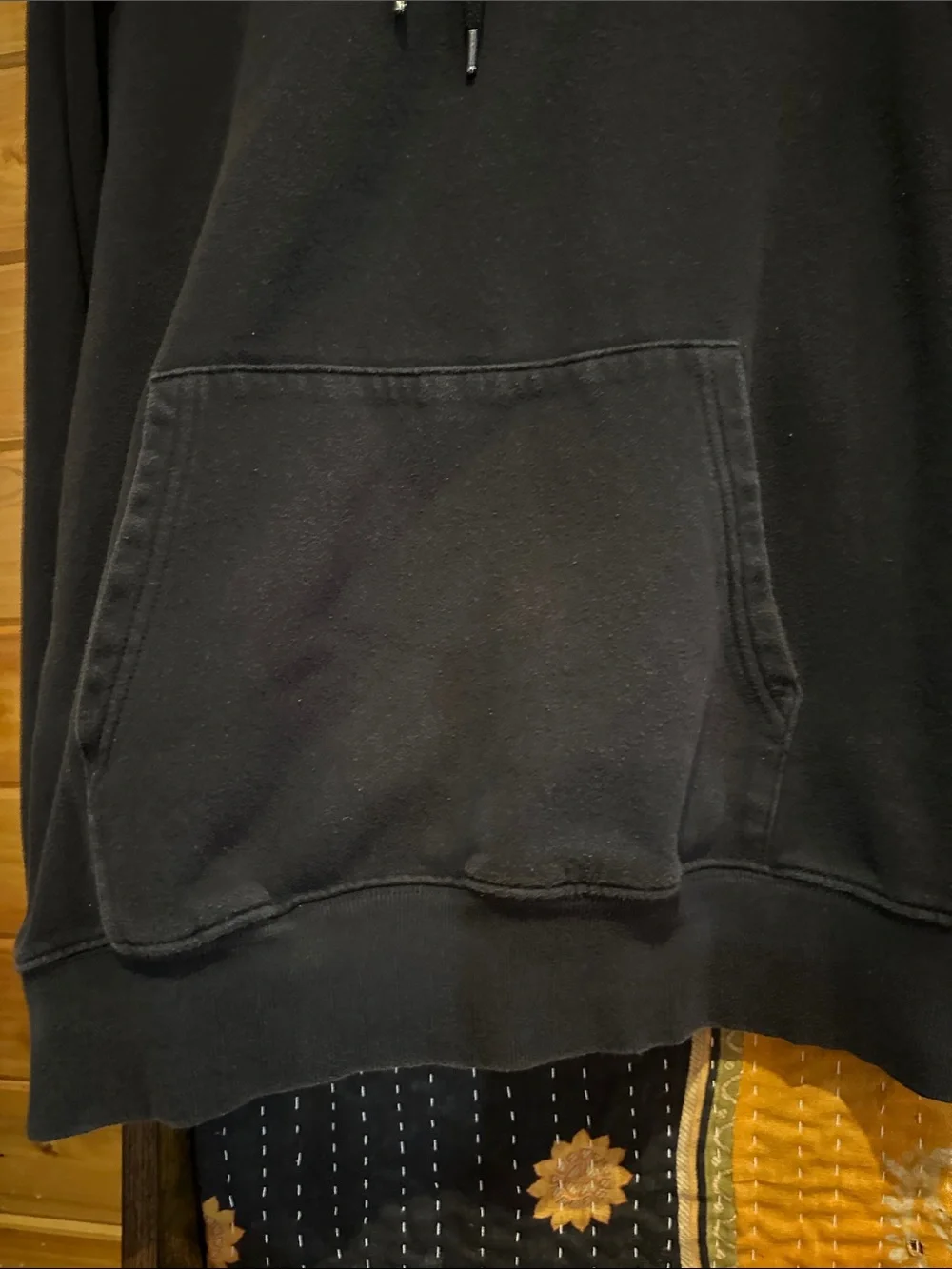 The North Face Black Pullover Hoodie with White Logo Square